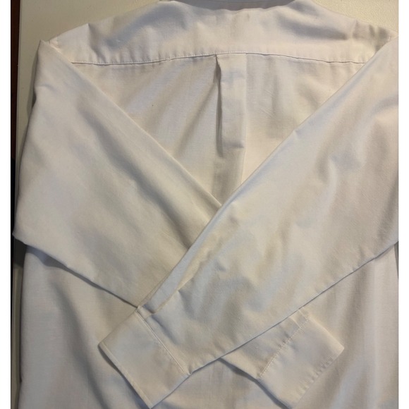 George Mens White Button Down Long Sleeve Dress Shirt Large 42-44 - Picture 9 of 9